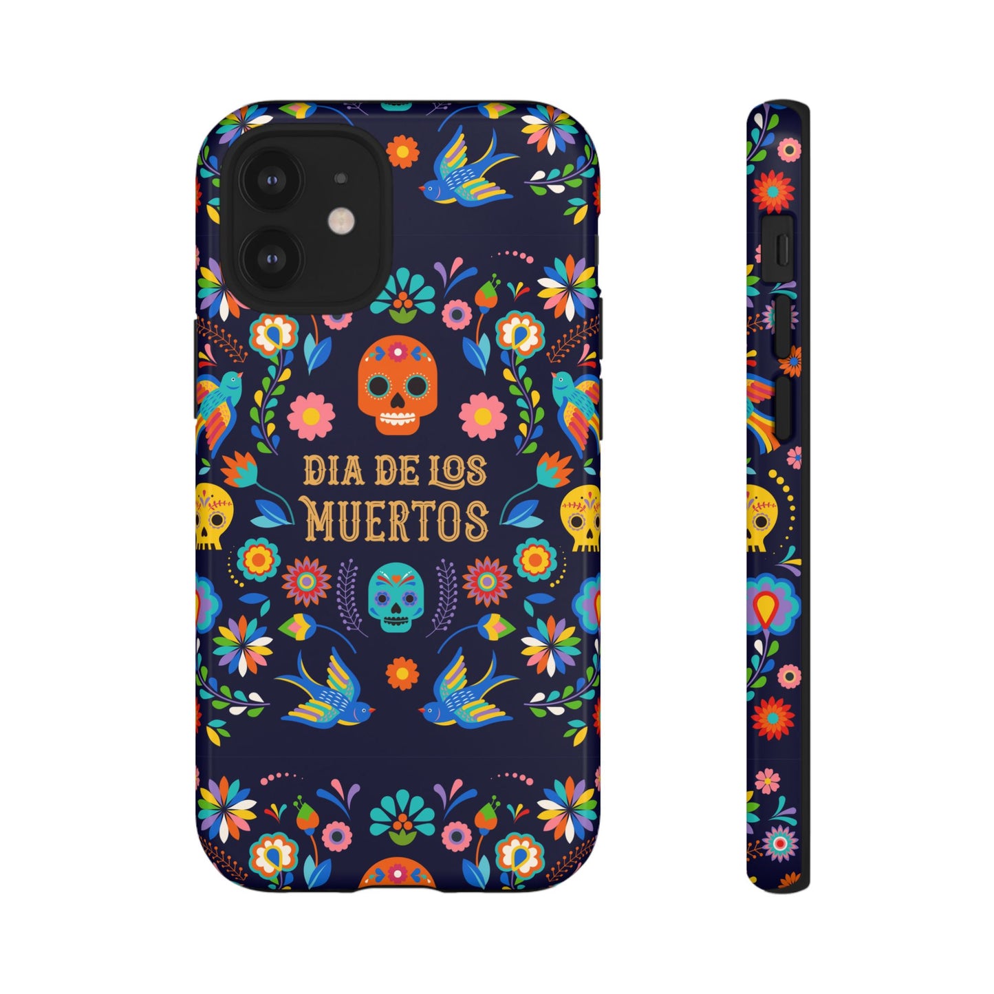 Colorful Dia de los Muertos Phone Case, Skull Design, Floral Phone Cover, Sugar Skull Accessories, Day of the Dead Gift