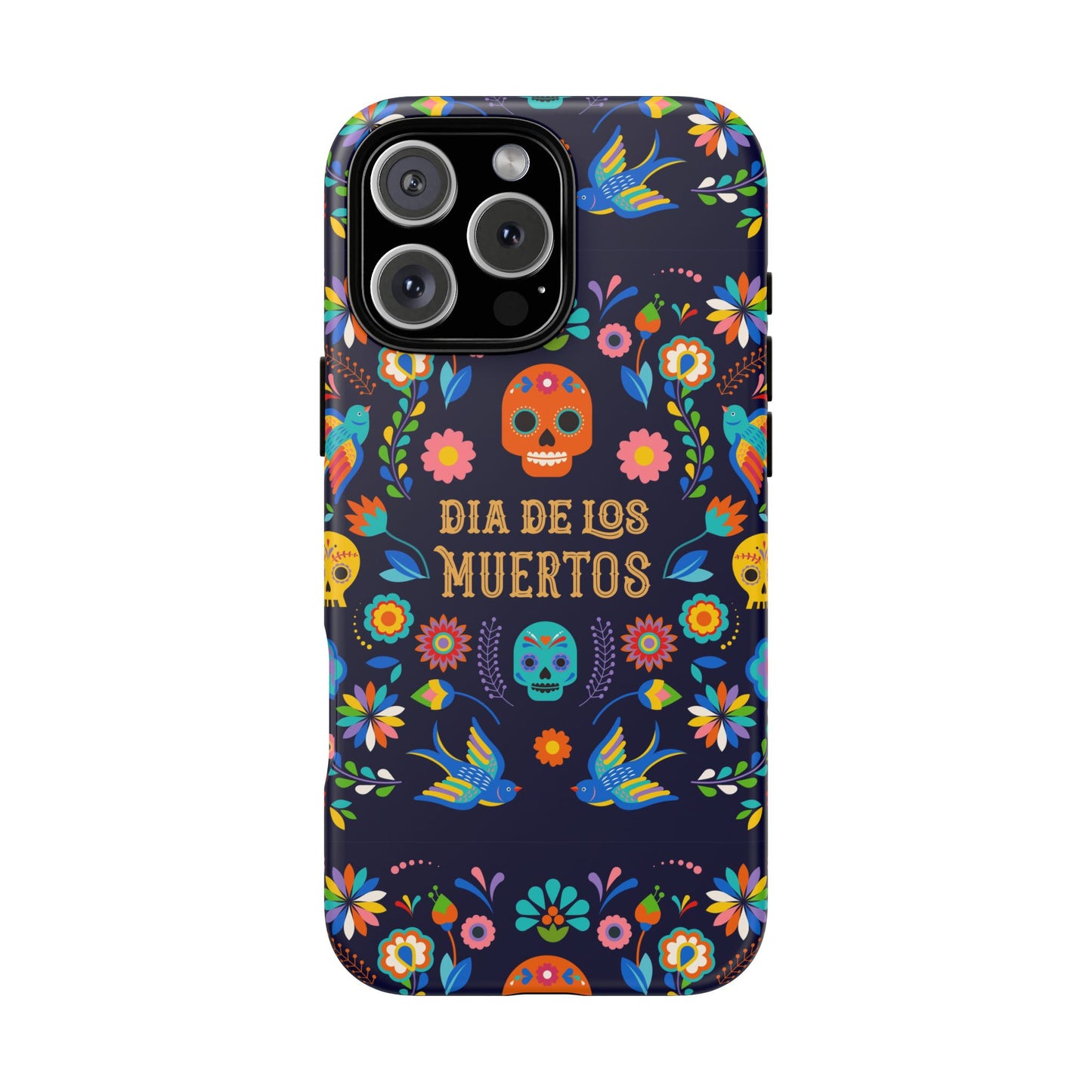 Colorful Dia de los Muertos Phone Case, Skull Design, Floral Phone Cover, Sugar Skull Accessories, Day of the Dead Gift