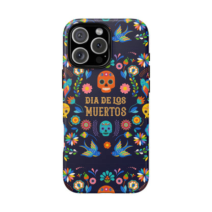 Colorful Dia de los Muertos Phone Case, Skull Design, Floral Phone Cover, Sugar Skull Accessories, Day of the Dead Gift