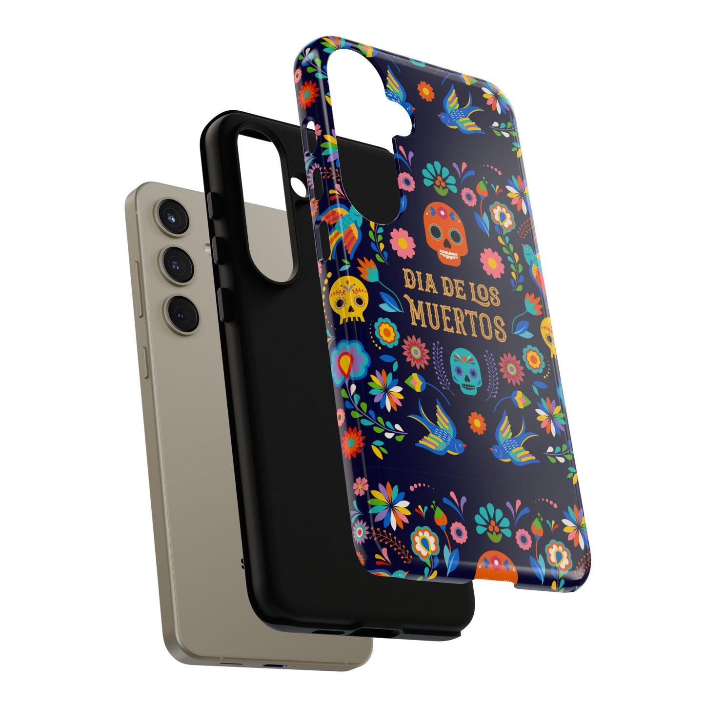 Colorful Dia de los Muertos Phone Case, Skull Design, Floral Phone Cover, Sugar Skull Accessories, Day of the Dead Gift