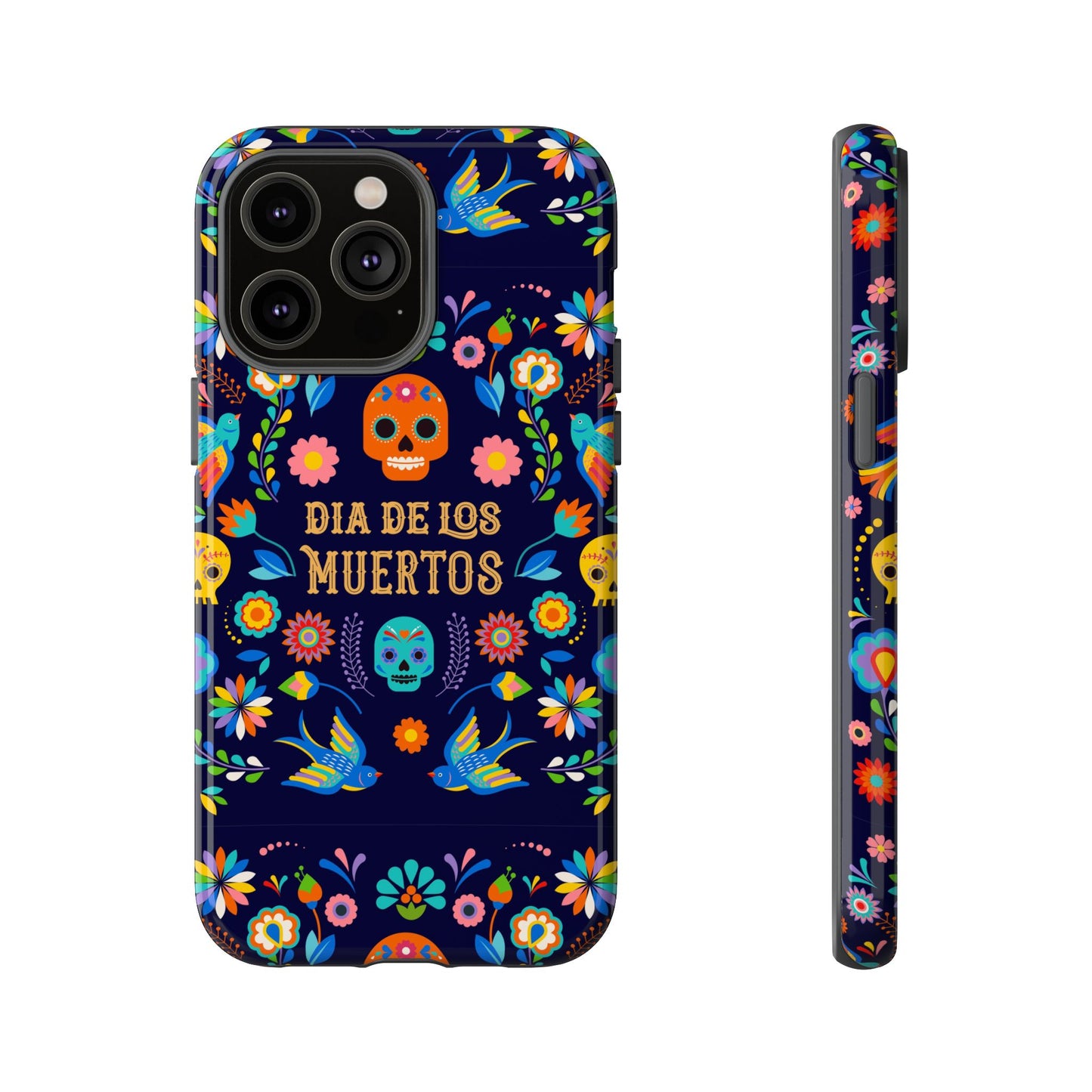 Colorful Dia de los Muertos Phone Case, Skull Design, Floral Phone Cover, Sugar Skull Accessories, Day of the Dead Gift