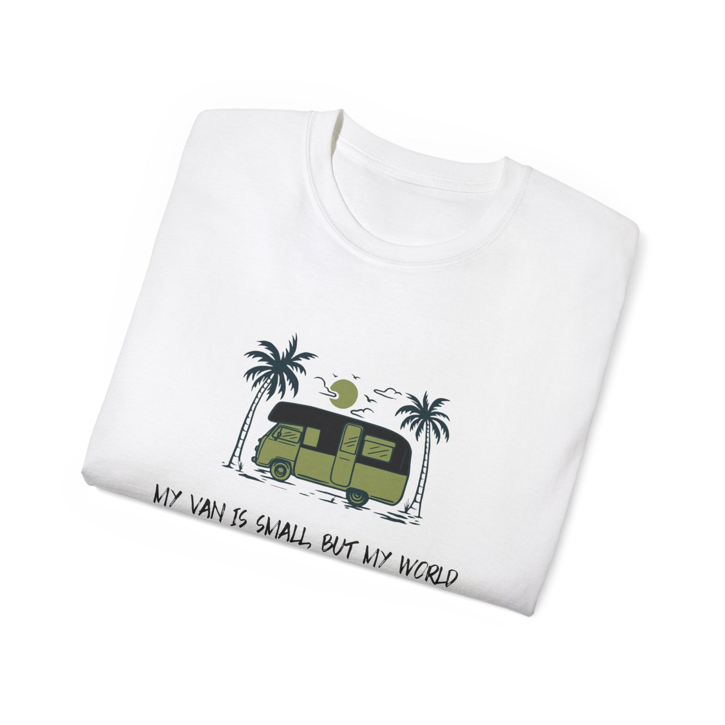 Vast World Van Tee, Travel T-Shirt, Adventure Tee, Camping Gift, Road Trip Shirt, Nature Lover Apparel - MaisonThreadory
