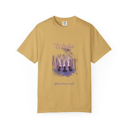 Witches Garment-Dyed T-Shirt | Mystical Apparel for Halloween, Witchy Vibes, Unique Gift, Casual Wear - MaisonThreadory
