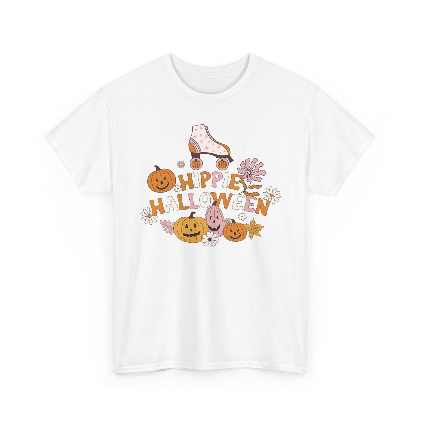 Hippie Halloween Tee, Boho Unisex Shirt, Spooky Festival T-Shirt, Retro Costume Top, Vintage Style Clothes - MaisonThreadory