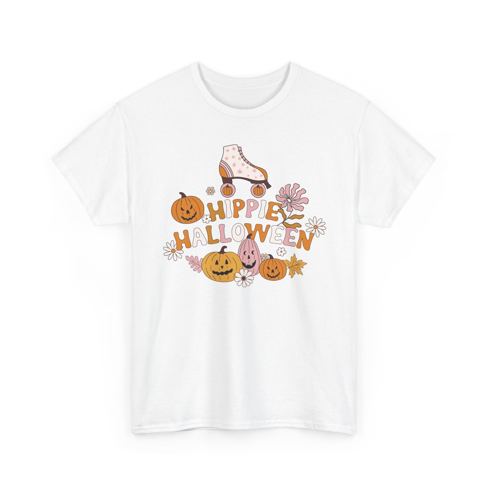 Hippie Halloween Tee, Boho Unisex Shirt, Spooky Festival T-Shirt, Retro Costume Top, Vintage Style Clothes - MaisonThreadory