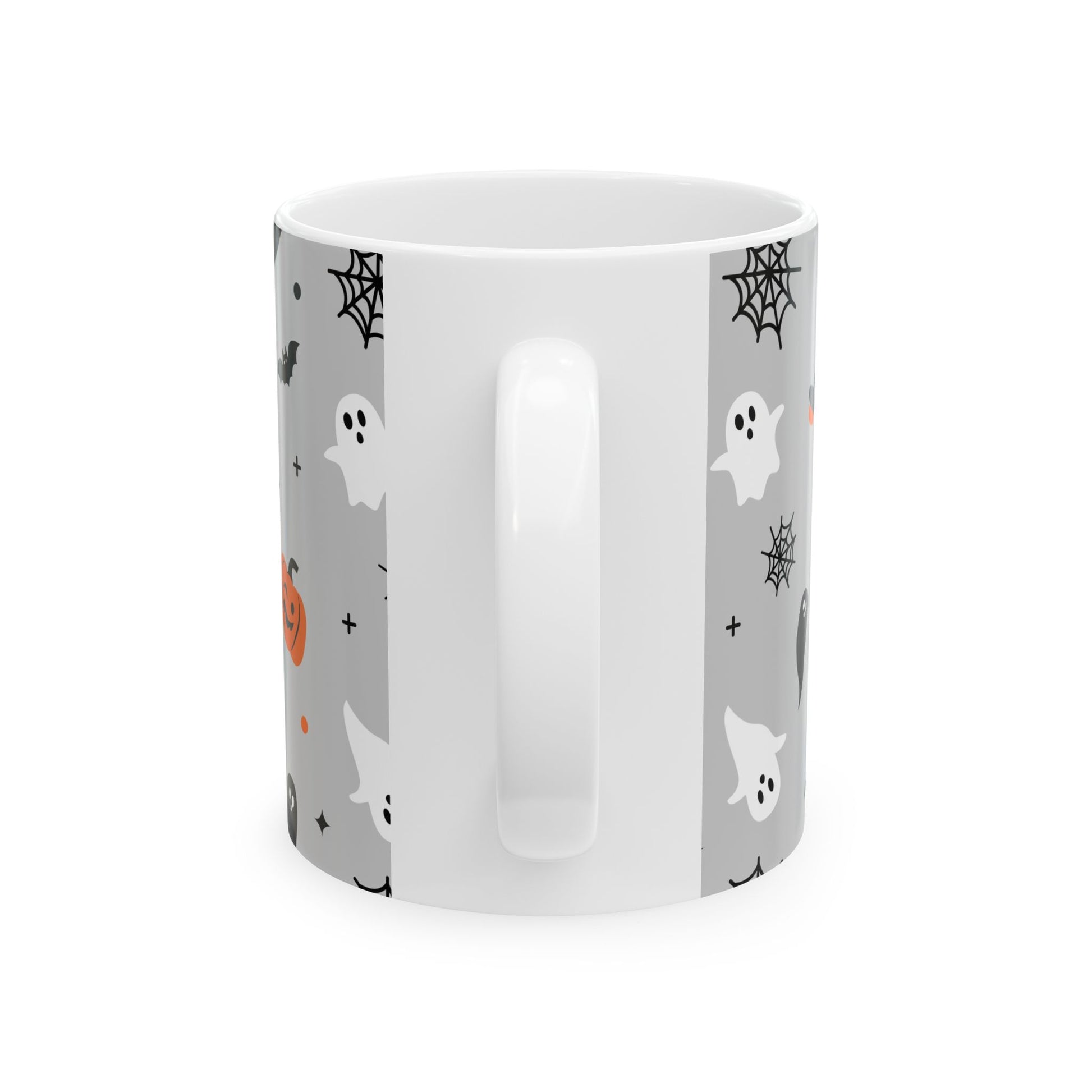 Spooky Halloween Ceramic Mug, Ghosts & Pumpkins Coffee Cup, Cute Halloween Decor, Holiday Gift for Witch Lovers, Autumn Drinkware - MaisonThreadory