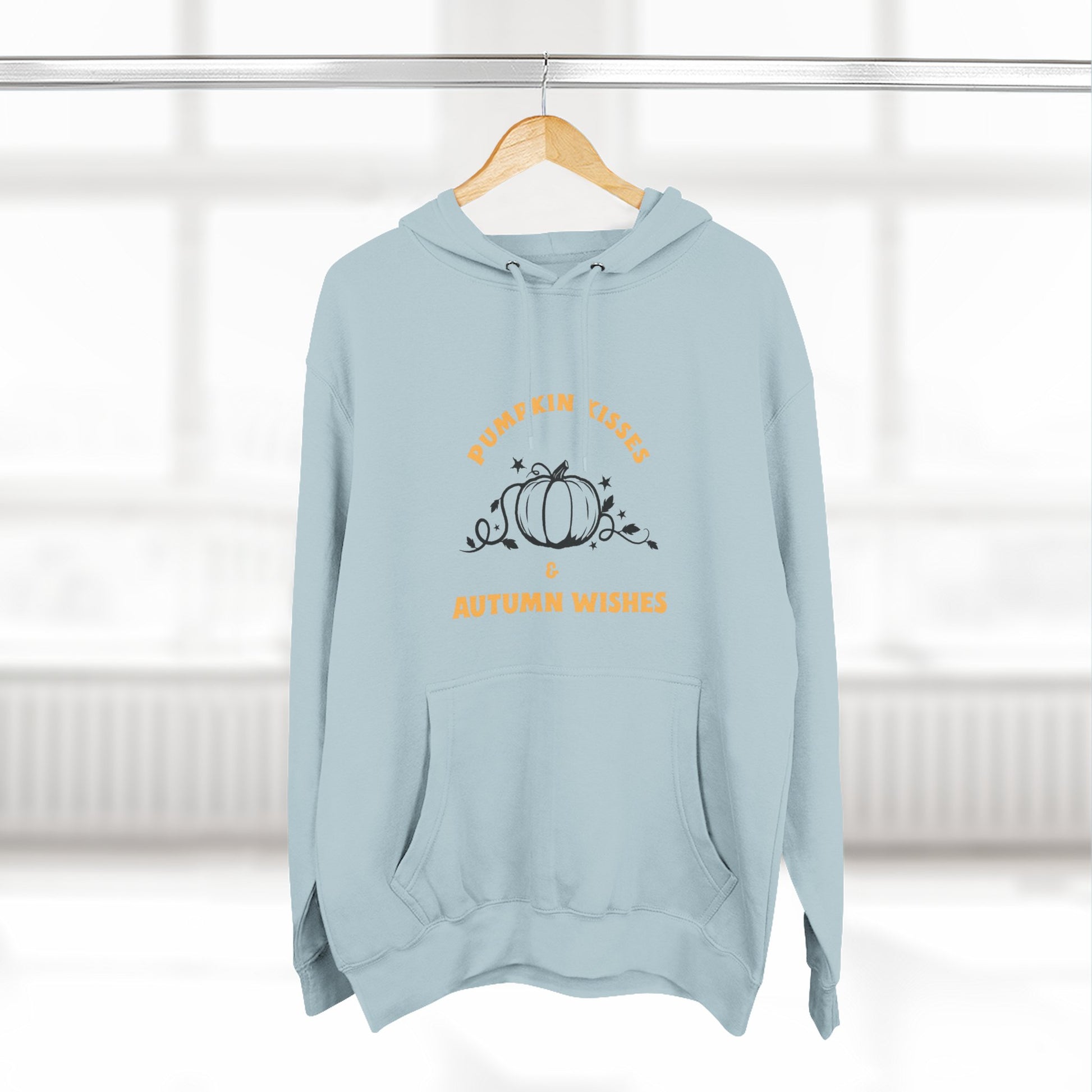 Autumn Wishes Fleece Hoodie, Cozy Fall Hoodie, Pumpkin Hoodie, Halloween Sweatshirt, Gift for Her, Seasonal Fashion - MaisonThreadory