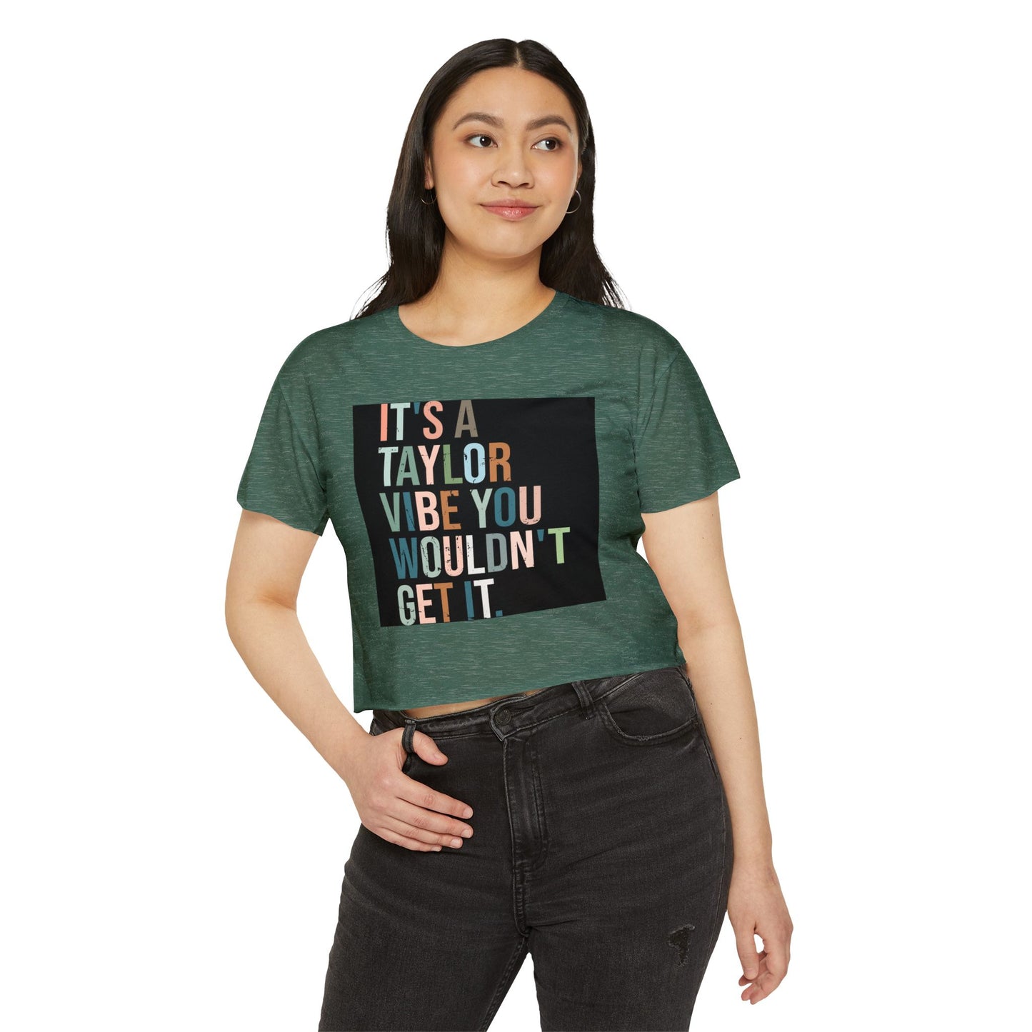 Women's Festival Crop Top - It's a Taylor Vibe, Boho Chic Top, Concert Ready Shirt, Summer Festival Wear, Music Lover Gift - MaisonThreadory