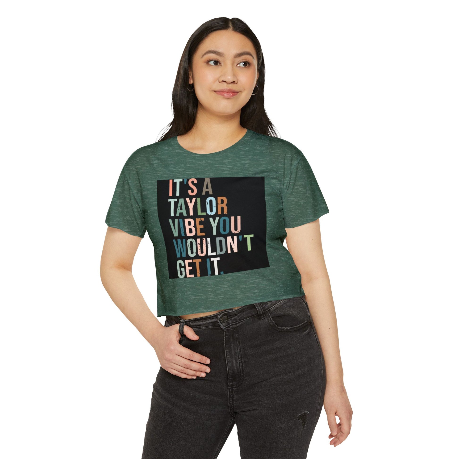 Women's Festival Crop Top - It's a Taylor Vibe, Boho Chic Top, Concert Ready Shirt, Summer Festival Wear, Music Lover Gift - MaisonThreadory