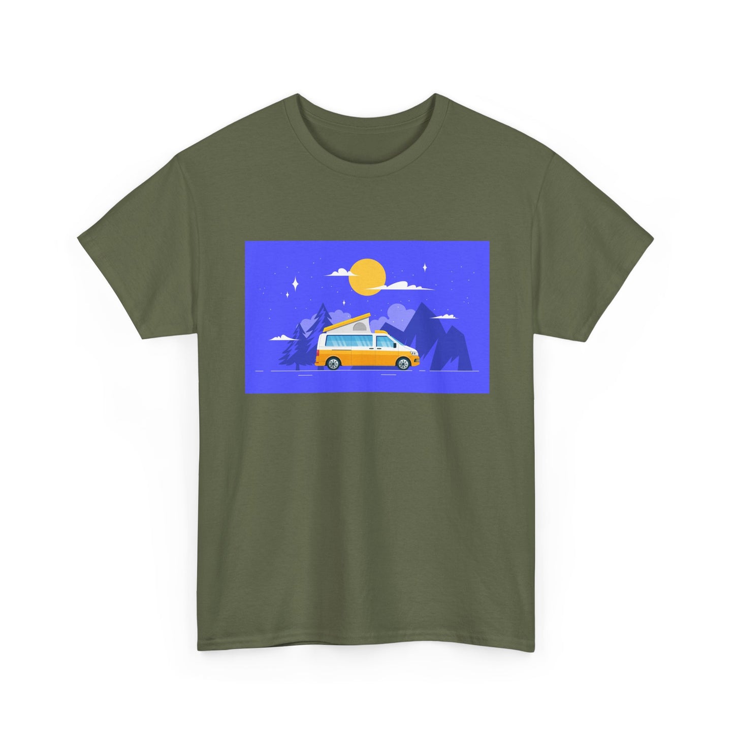 Vintage Van Adventure Tee, Unisex Heavy Cotton Tee, Summer Road Trip Shirt, Camping T-Shirt, Travel Gift, Outdoor Enthusiasts - MaisonThreadory