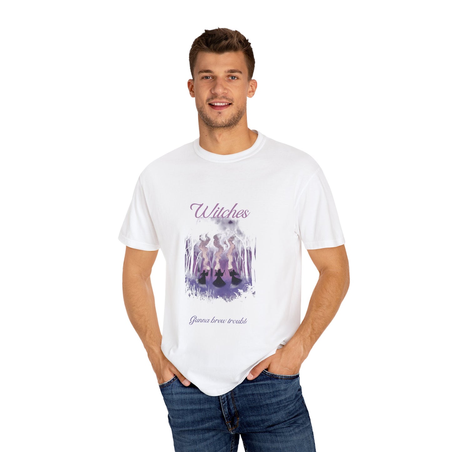 Witches Garment-Dyed T-Shirt | Mystical Apparel for Halloween, Witchy Vibes, Unique Gift, Casual Wear - MaisonThreadory