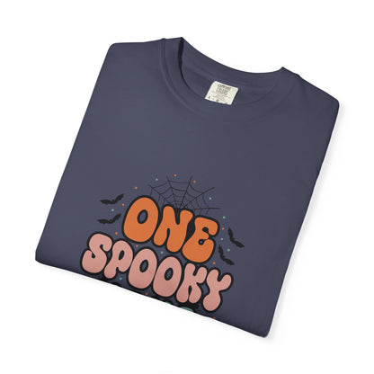 Unisex Halloween T-Shirt, One Spooky Mama Tee, Casual Fall Apparel, Gift for Moms, Halloween Festivities, Spooky Season Shirt