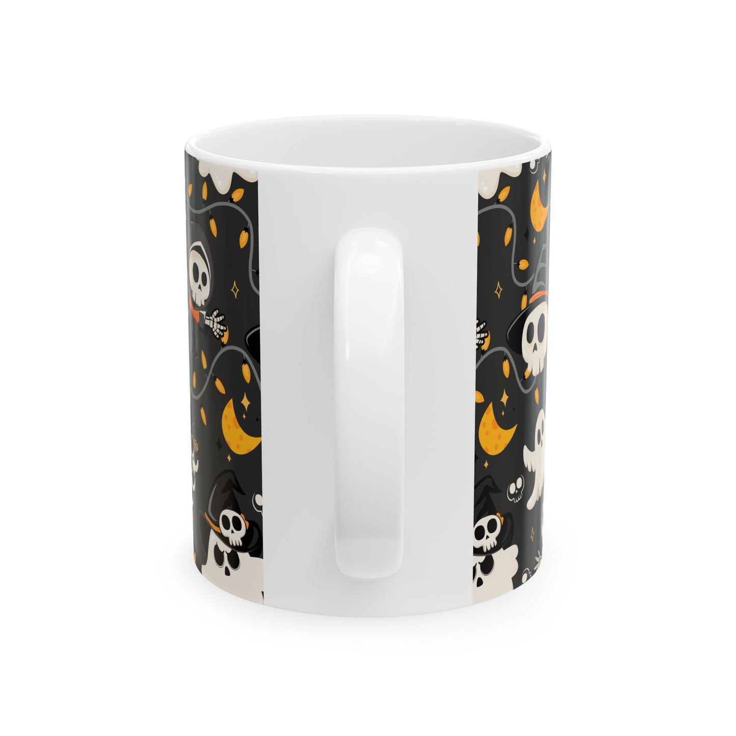 Spooky Skeleton Ceramic Mug - Halloween Decor, Fun Gift for Ghost Lovers, Coffee Cup for Cozy Nights, Cute Skull Design - MaisonThreadory