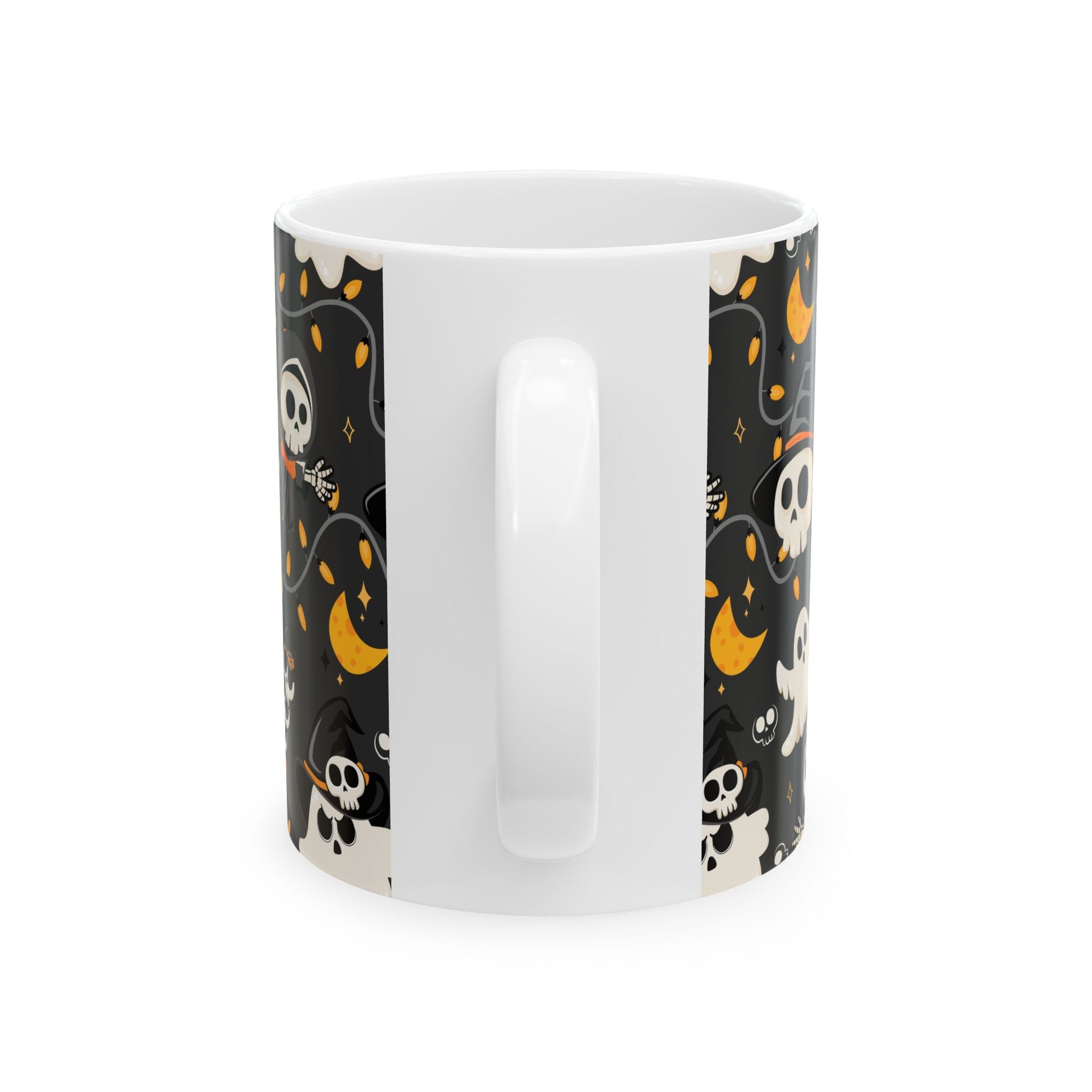 Spooky Skeleton Ceramic Mug - Halloween Decor, Fun Gift for Ghost Lovers, Coffee Cup for Cozy Nights, Cute Skull Design - MaisonThreadory