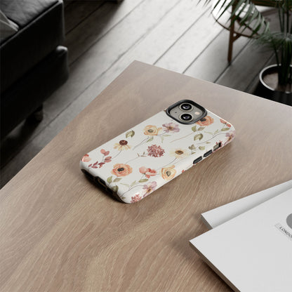 Floral Phone Case, Cute Flower Cover, Botanical Tough Case, Protective Smartphone Shell, Chic Floral Design, Trendy iPhone Case