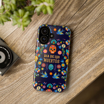 Colorful Dia de los Muertos Phone Case, Skull Design, Floral Phone Cover, Sugar Skull Accessories, Day of the Dead Gift
