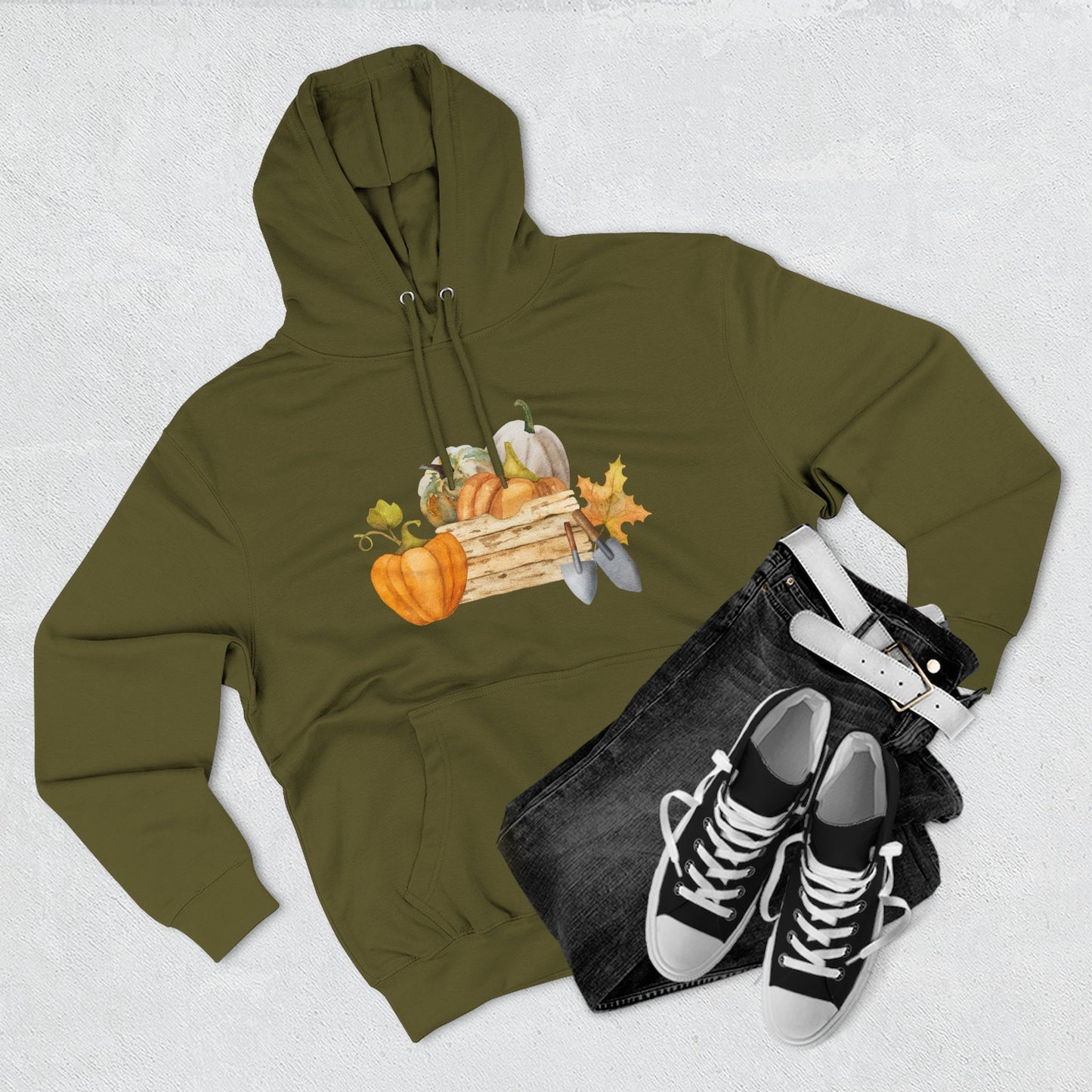 Autumn Harvest Fleece Hoodie, Cozy Fall Sweatshirt, Pumpkin Hoodie, Seasonal Apparel, Gift for Thanksgiving