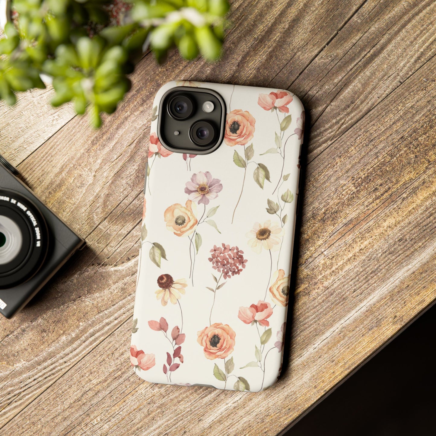Floral Phone Case, Cute Flower Cover, Botanical Tough Case, Protective Smartphone Shell, Chic Floral Design, Trendy iPhone Case