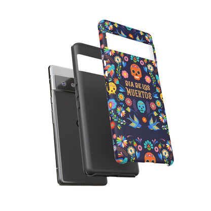Colorful Dia de los Muertos Phone Case, Skull Design, Floral Phone Cover, Sugar Skull Accessories, Day of the Dead Gift