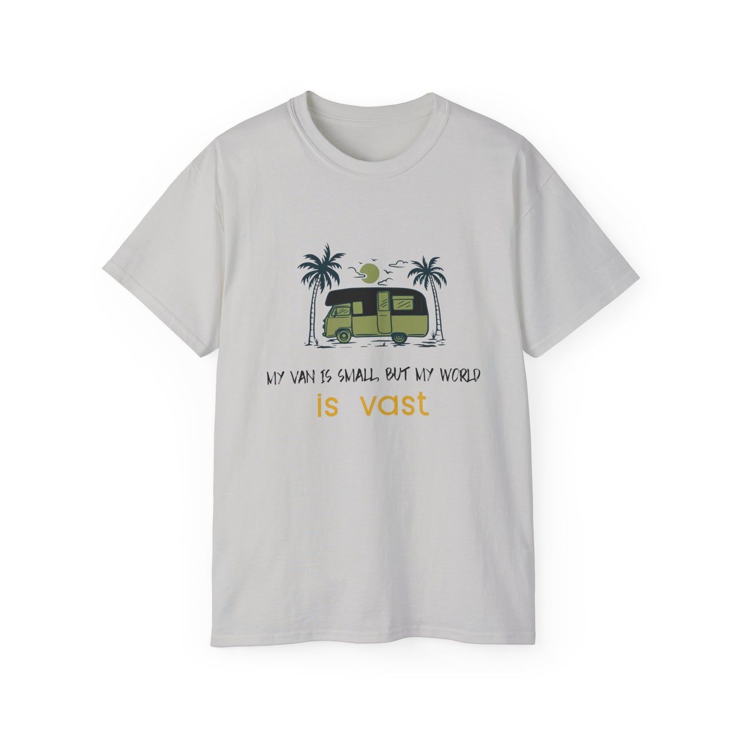 Vast World Van Tee, Travel T-Shirt, Adventure Tee, Camping Gift, Road Trip Shirt, Nature Lover Apparel - MaisonThreadory