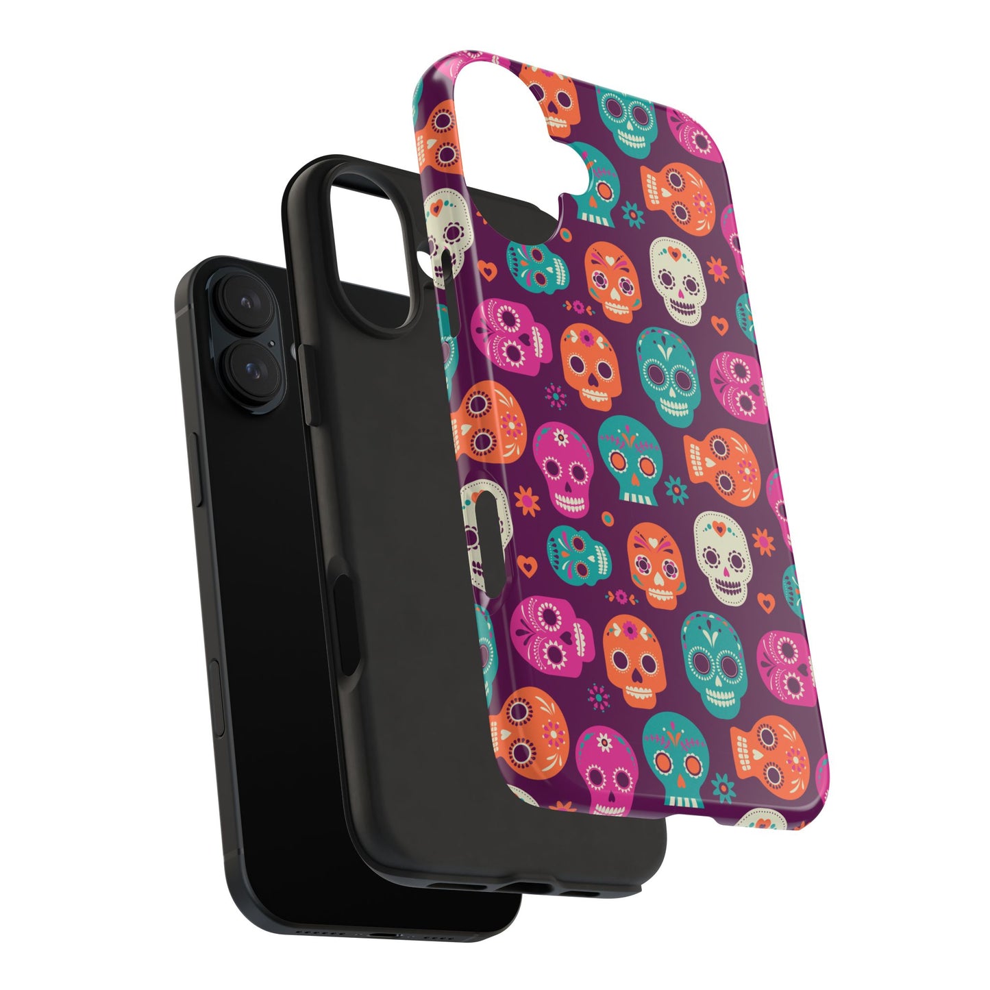 Colorful Skull Phone Case, Tough Cases for Halloween, Unique Phone Cover, Day of the Dead, Fun and Durable Accessories
