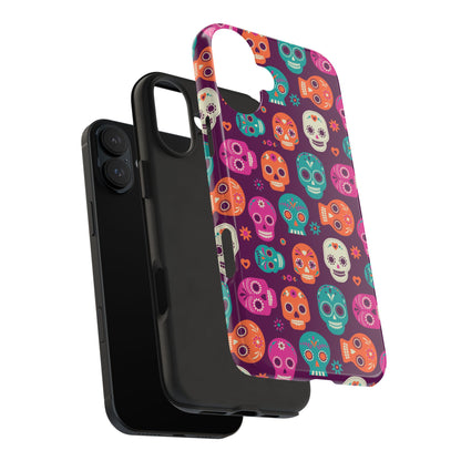 Colorful Skull Phone Case, Tough Cases for Halloween, Unique Phone Cover, Day of the Dead, Fun and Durable Accessories