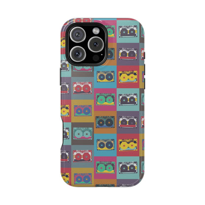 Retro Cassette Tape Phone Case, Vintage Style Tough Case, Music Lover Gift, Funky Tech Accessory, Fun Phone Cover