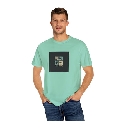 Coastline T-Shirt, Unisex Garment-Dyed Tee, Casual Summer Wear, Coastal Vibes, Beach Day Apparel, Vacation Essential - MaisonThreadory