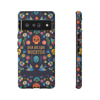 Colorful Dia de los Muertos Phone Case, Skull Design, Floral Phone Cover, Sugar Skull Accessories, Day of the Dead Gift