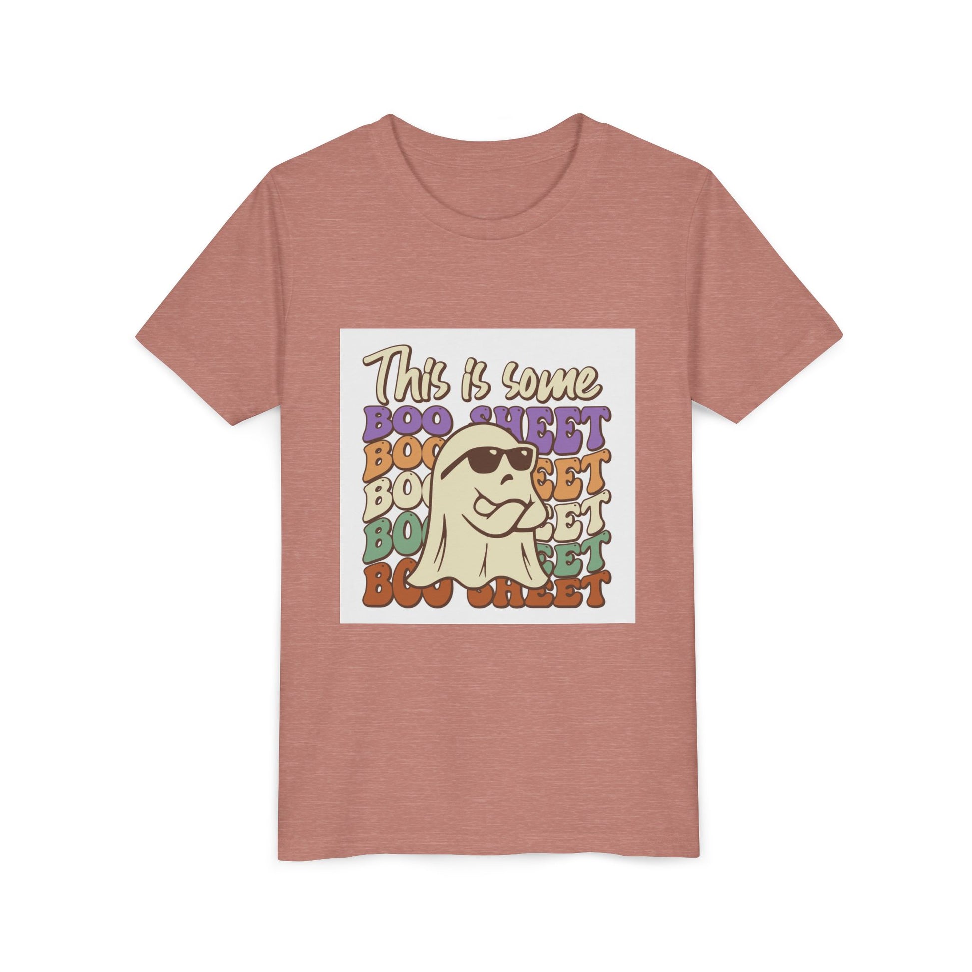 Youth Short Sleeve Tee with Fun Boo Sheet Design, Cool Summer Top, Humorous Kids Apparel, Gift for Halloween, Casual Wear, Playful T-Shirt - MaisonThreadory