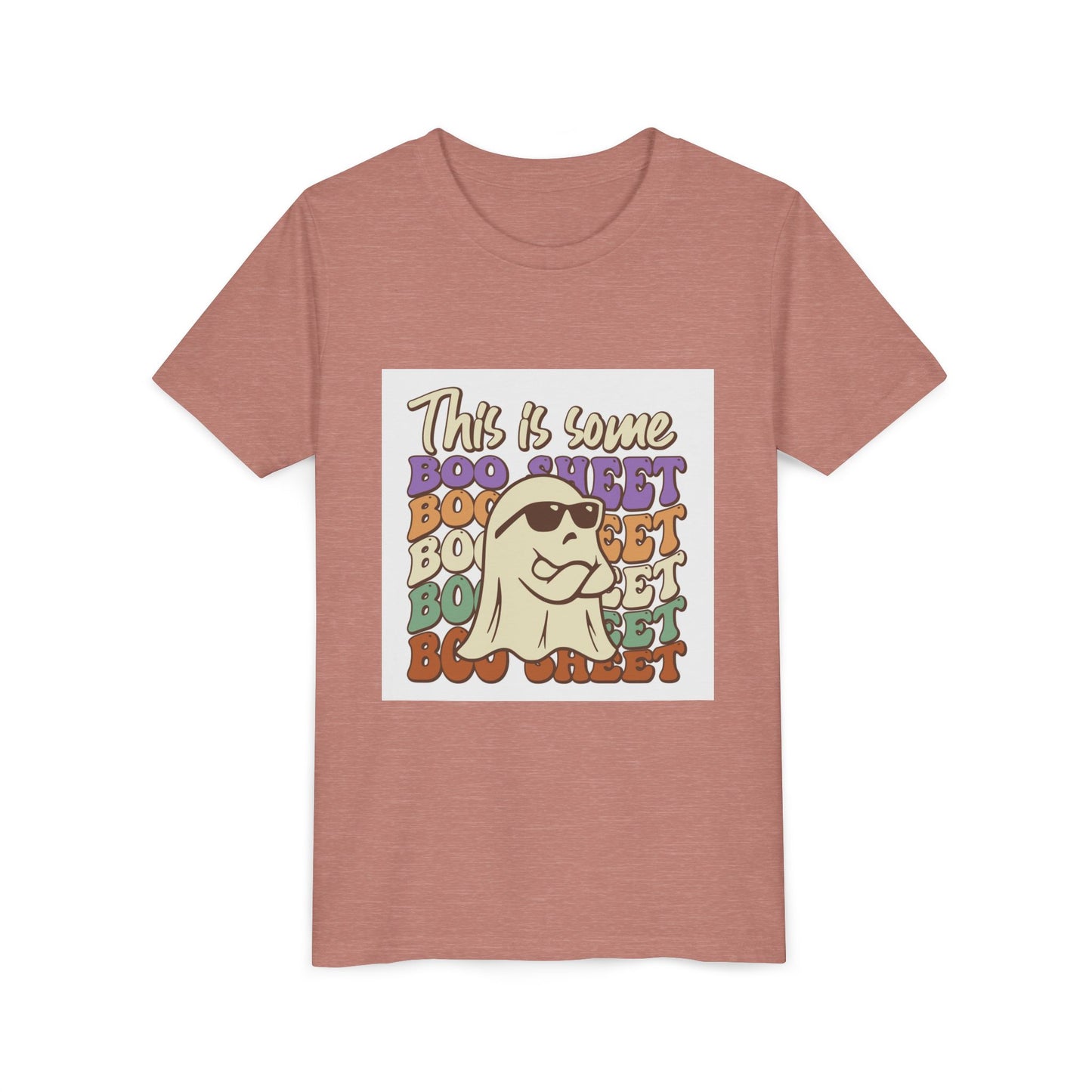 Youth Short Sleeve Tee with Fun Boo Sheet Design, Cool Summer Top, Humorous Kids Apparel, Gift for Halloween, Casual Wear, Playful T-Shirt - MaisonThreadory