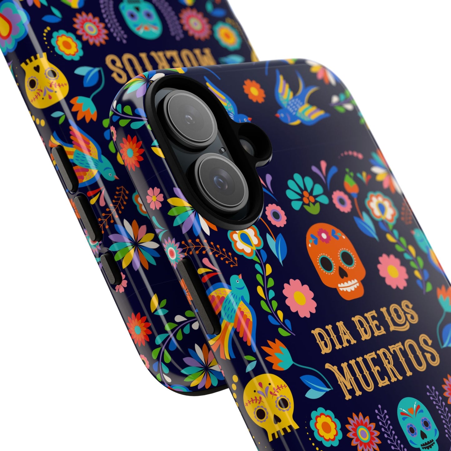 Colorful Dia de los Muertos Phone Case, Skull Design, Floral Phone Cover, Sugar Skull Accessories, Day of the Dead Gift