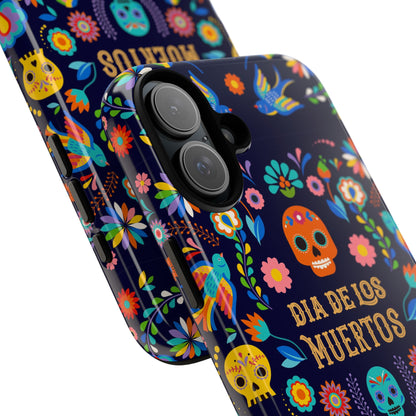 Colorful Dia de los Muertos Phone Case, Skull Design, Floral Phone Cover, Sugar Skull Accessories, Day of the Dead Gift