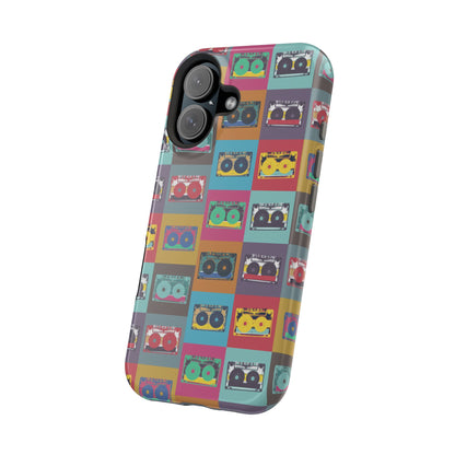 Retro Cassette Tape Phone Case, Vintage Style Tough Case, Music Lover Gift, Funky Tech Accessory, Fun Phone Cover