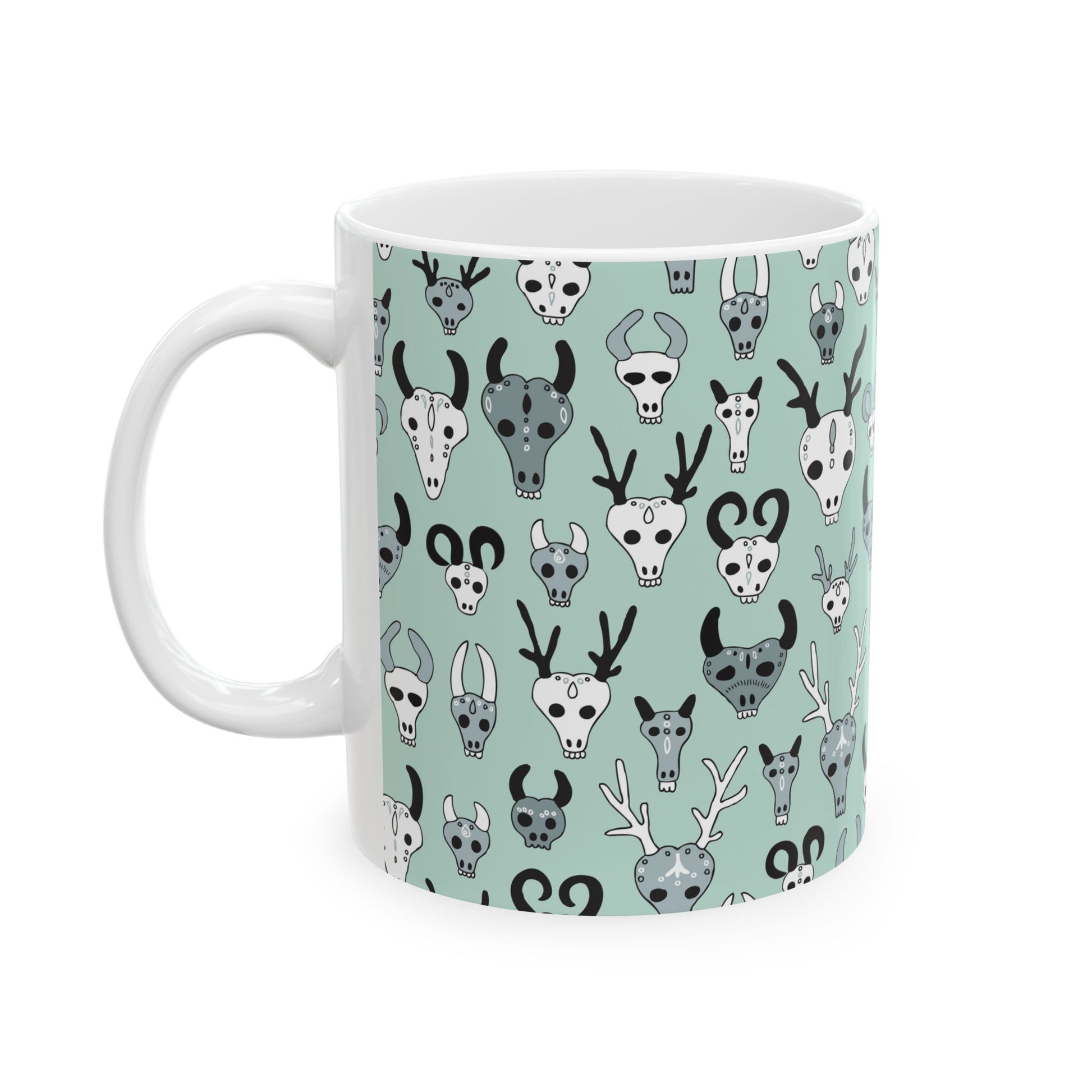 Unique Skull Pattern Ceramic Mug | Perfect Gift for Halloween, Home Decor, Coffee Lovers, or as a Quirky Present - MaisonThreadory