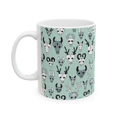 Unique Skull Pattern Ceramic Mug | Perfect Gift for Halloween, Home Decor, Coffee Lovers, or as a Quirky Present - MaisonThreadory