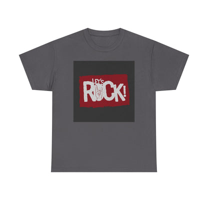 Let's Rock! Unisex Heavy Cotton Tee | Casual Music Apparel, Gift for Music Lovers, Concert Outfit, Rock Band Merchandise, Everyday Wear