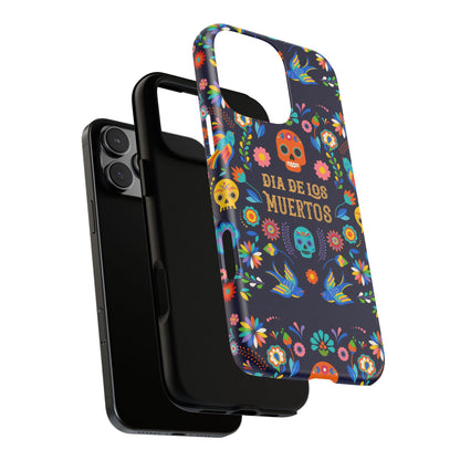 Colorful Dia de los Muertos Phone Case, Skull Design, Floral Phone Cover, Sugar Skull Accessories, Day of the Dead Gift