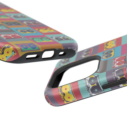 Retro Cassette Tape Phone Case, Vintage Style Tough Case, Music Lover Gift, Funky Tech Accessory, Fun Phone Cover