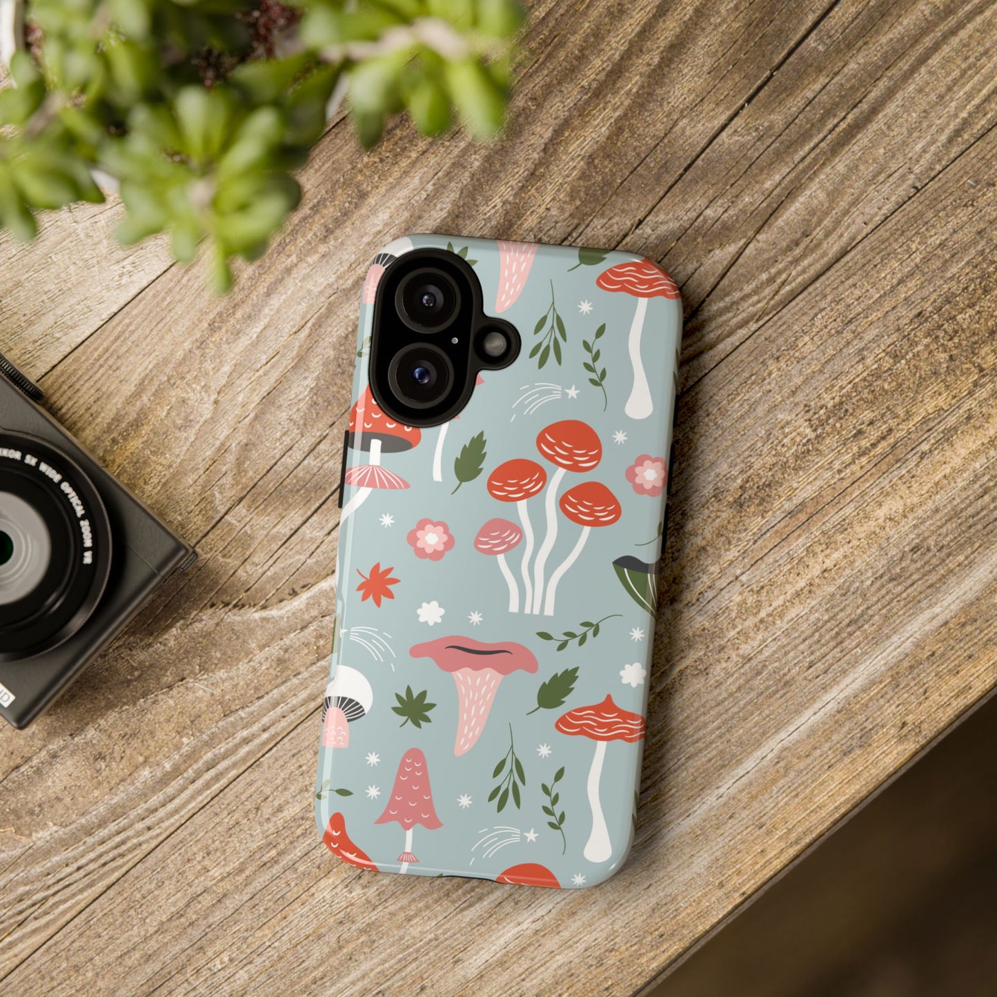 Whimsical Mushroom Phone Case, Cute Floral Smartphone Cover, Unique Gift for Nature Lovers, Trendy Tech Accessory, Eco-friendly Case