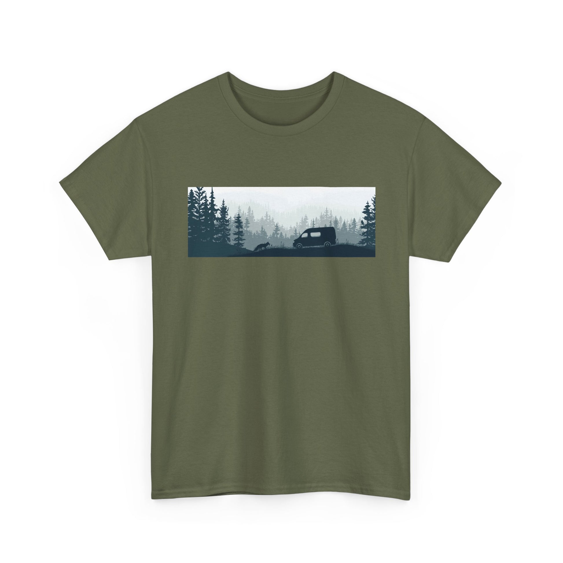 Nature Adventure Unisex Heavy Cotton Tee, Camping Shirt, Outdoor Wear, Gift for Nature Lovers, Eco-Friendly Apparel, Adventure Outfit - MaisonThreadory
