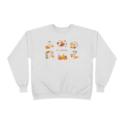 Cozy Fall Sweatshirt - Hello Fall Design, Unisex Fall Apparel, Eco-Friendly Sweater, Perfect for Autumn Celebrations, Gift for Nature Lovers - MaisonThreadory