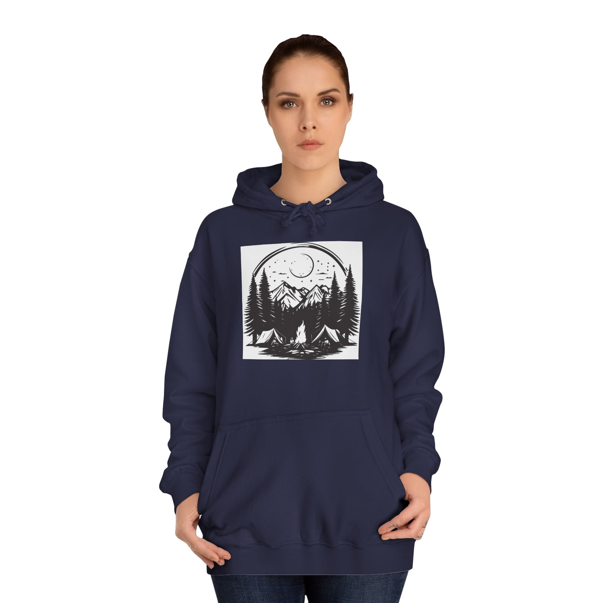 Nature-Inspired Unisex College Hoodie | Camping, Adventure, Outdoor Lover Gift, Cozy Pullover, College Apparel - MaisonThreadory