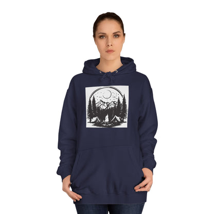 Nature-Inspired Unisex College Hoodie | Camping, Adventure, Outdoor Lover Gift, Cozy Pullover, College Apparel - MaisonThreadory