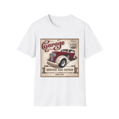 Vintage Garage Service T-Shirt, Car Lover Gift, Classic Auto Enthusiast Tee, Dad Father's Day Gift, Retro Automotive Apparel