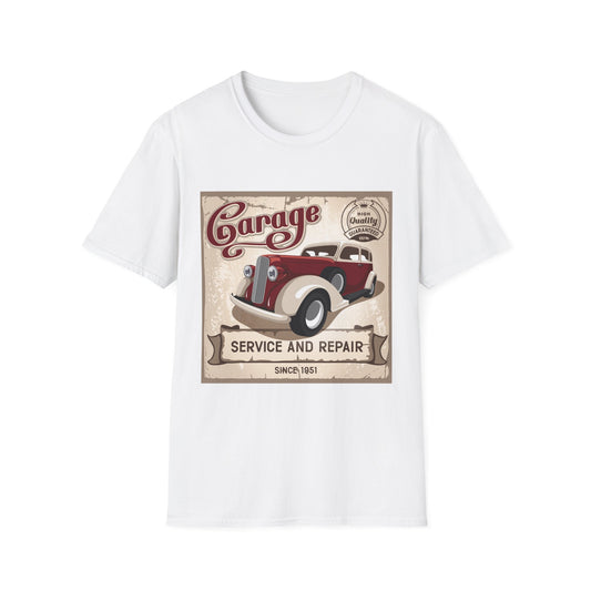 Vintage Garage Service T-Shirt, Car Lover Gift, Classic Auto Enthusiast Tee, Dad Father's Day Gift, Retro Automotive Apparel
