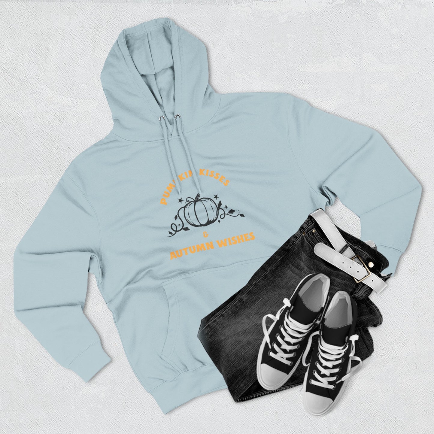 Autumn Wishes Fleece Hoodie, Cozy Fall Hoodie, Pumpkin Hoodie, Halloween Sweatshirt, Gift for Her, Seasonal Fashion - MaisonThreadory