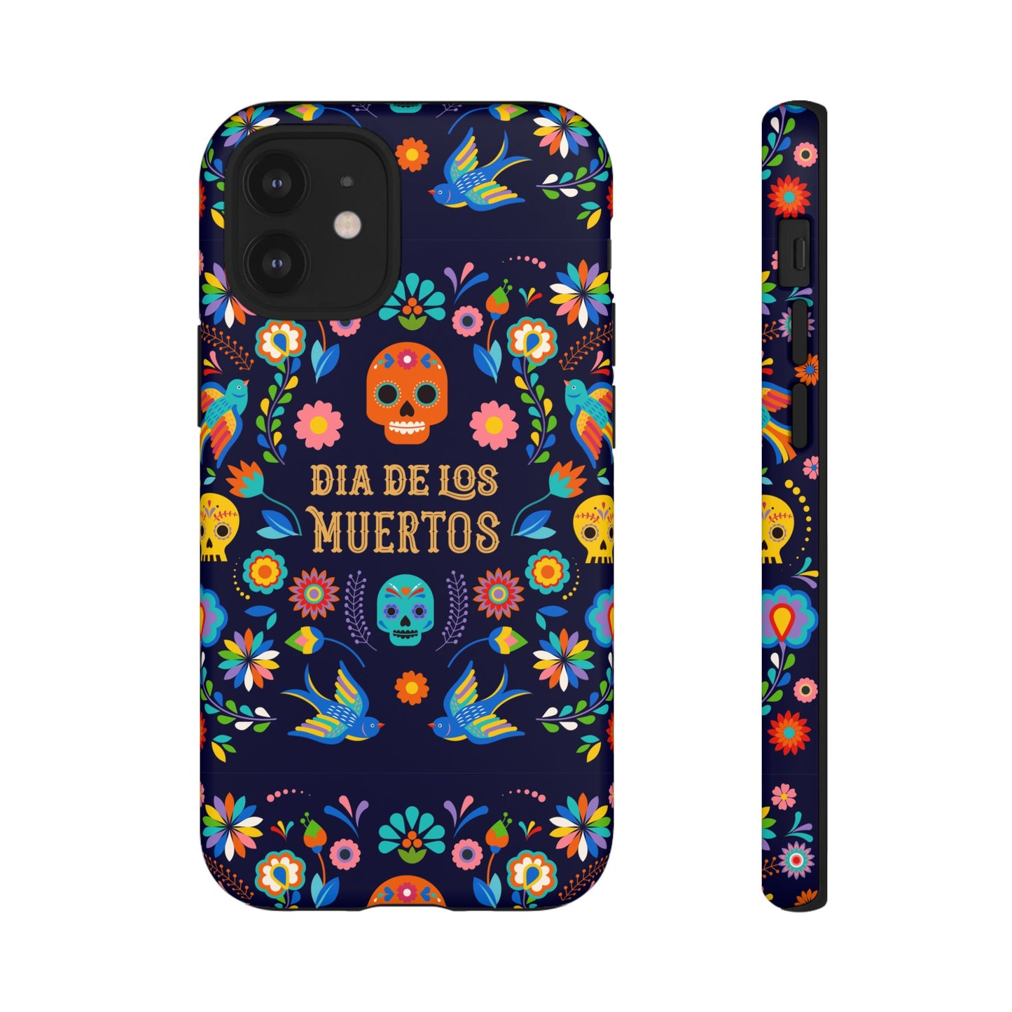Colorful Dia de los Muertos Phone Case, Skull Design, Floral Phone Cover, Sugar Skull Accessories, Day of the Dead Gift