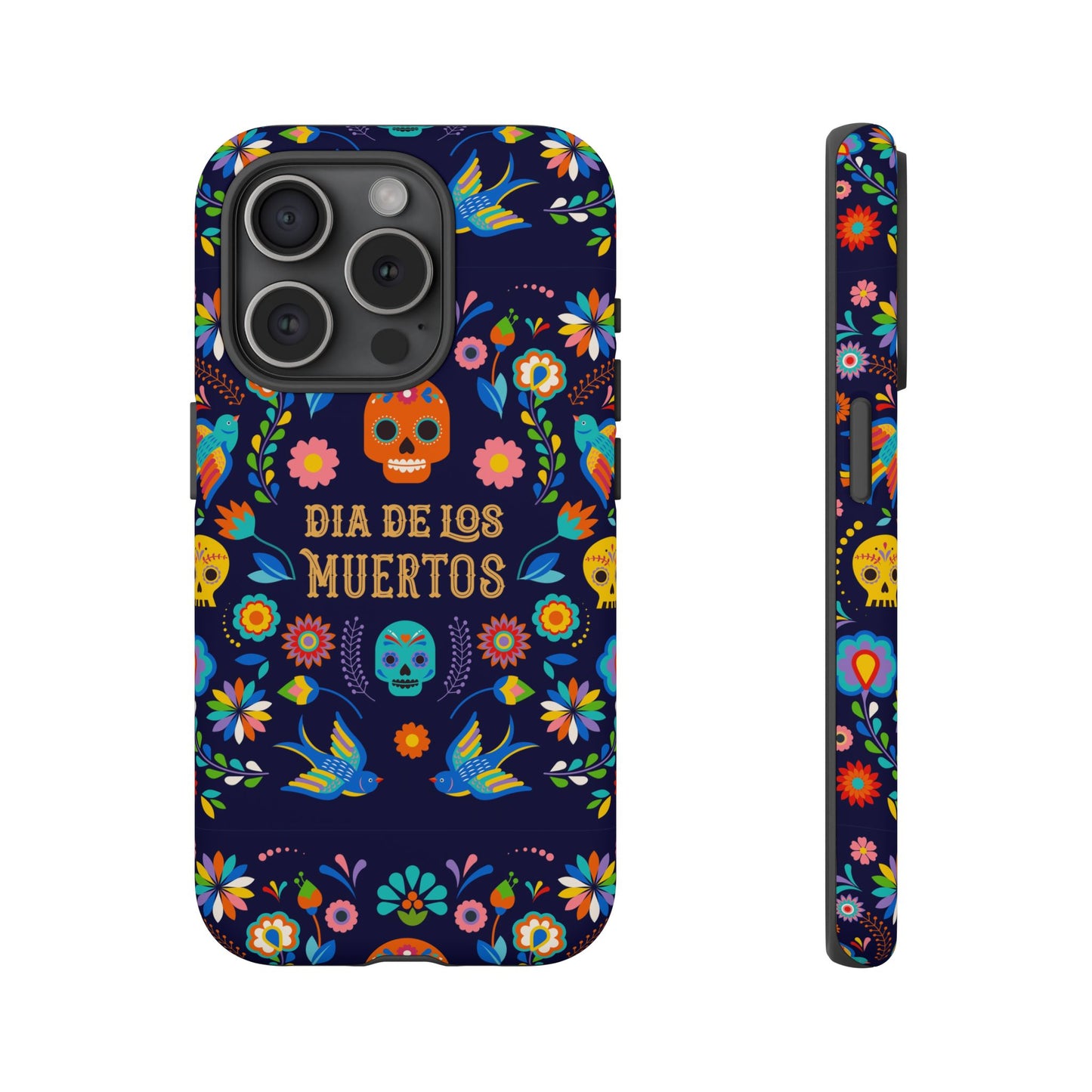 Colorful Dia de los Muertos Phone Case, Skull Design, Floral Phone Cover, Sugar Skull Accessories, Day of the Dead Gift