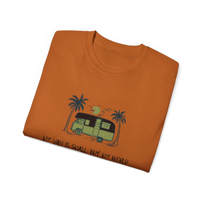 Vast World Van Tee, Travel T-Shirt, Adventure Tee, Camping Gift, Road Trip Shirt, Nature Lover Apparel - MaisonThreadory